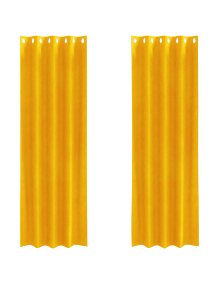 Tende oscuranti 2 pcs Giallo senape 140 x 260 cm Velluto