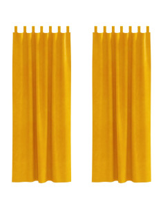 Tende oscuranti 2 pcs Giallo senape 140 x 260 cm Velluto 2