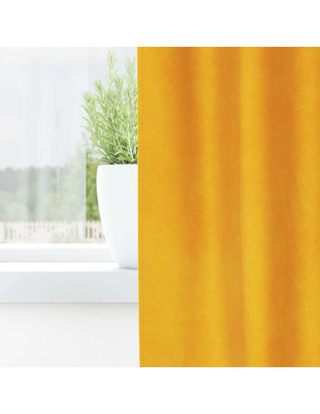 Tende oscuranti 2 pcs Giallo senape 140 x 260 cm Velluto