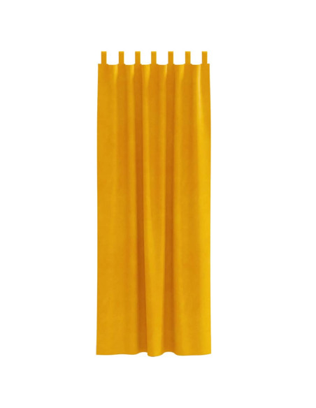 Tende oscuranti 2 pcs Giallo senape 140 x 260 cm Velluto