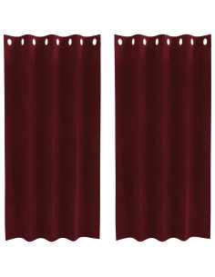 Tende oscuranti 2 pcs Rosso Vino 140 x 175 cm Velluto 2