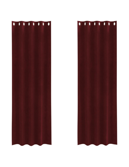 Tende oscuranti 2 pcs Rosso Vino 140 x 225 cm Velluto