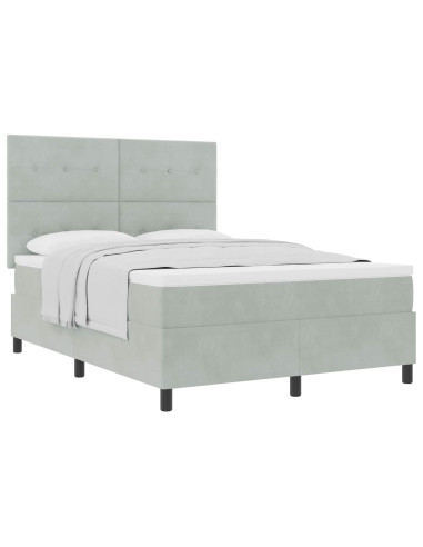Letto a molle con materasso Grigio chiaro 160 x 200 cm Tessuto