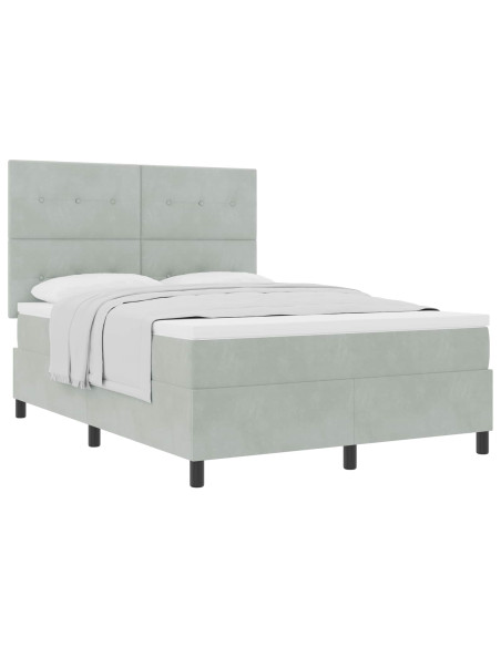 Letto a molle con materasso Grigio chiaro 160 x 200 cm Tessuto