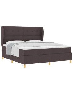 Letto con molle e materasso Grigio Scuro 90x190 cm Tessuto 2