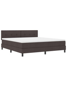 Letto a molle con materasso Marrone Scuro 180 x 200 cm Tessuto 2