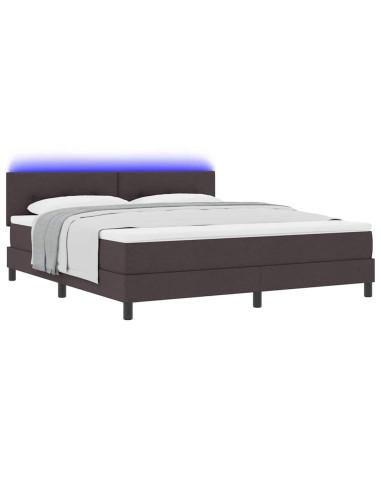 Letto a molle con materasso Marrone Scuro 180 x 200 cm Tessuto