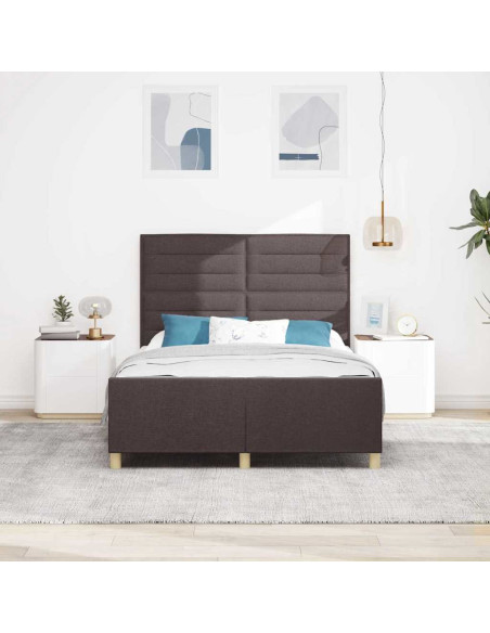 Struttura del letto Marrone scuro 140 x 190 cm Tessuto