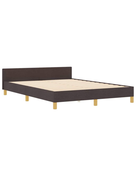 Struttura del letto Marrone scuro 140 x 190 cm Tessuto