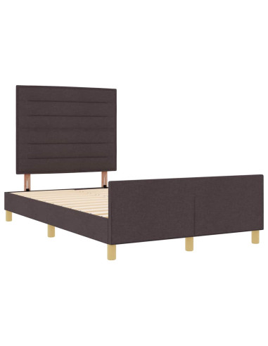 Struttura del letto Marrone scuro 140 x 190 cm Tessuto