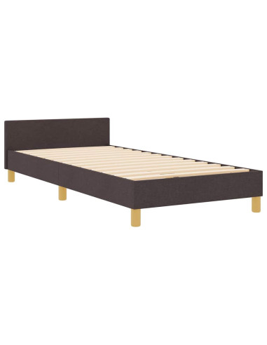 Struttura del letto Marrone scuro 90 x 200 cm Tessuto