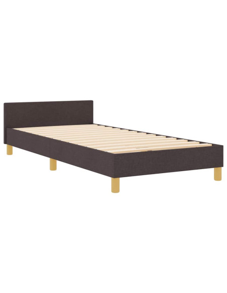 Struttura del letto Marrone scuro 90 x 200 cm Tessuto