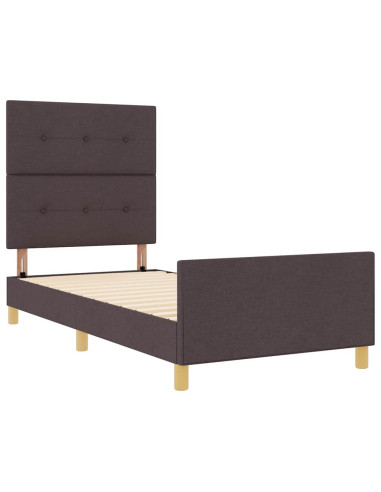 Struttura del letto Marrone scuro 90 x 200 cm Tessuto
