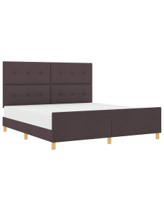 Struttura del letto Marrone scuro 180 x 200 cm Tessuto 2