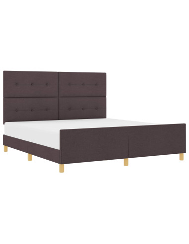 Struttura del letto Marrone scuro 180 x 200 cm Tessuto