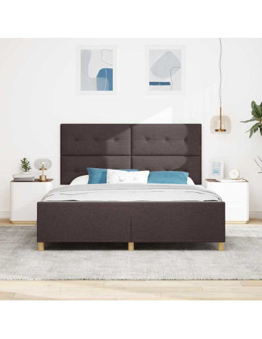 Struttura del letto Marrone scuro 180 x 200 cm Tessuto
