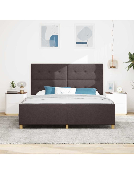 Struttura del letto Marrone scuro 180 x 200 cm Tessuto