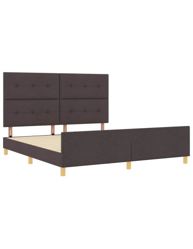 Struttura del letto Marrone scuro 180 x 200 cm Tessuto