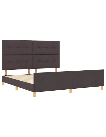 Struttura del letto Marrone scuro 180 x 200 cm Tessuto