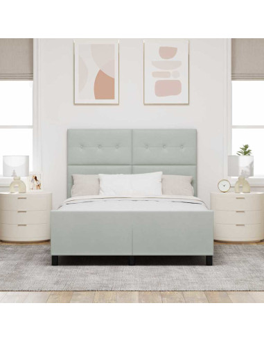Letto a molle con testiera Grigio chiaro 160 x 200 cm Velluto