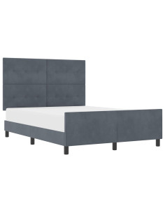 Letto a molle con testiera Grigio scuro 160 x 200 cm Velluto 2