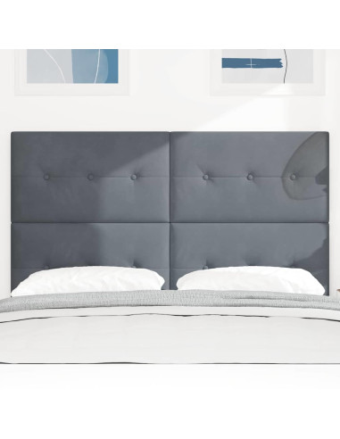 Testiera con testiera Grigio scuro 160 cm Pelle Sintetica