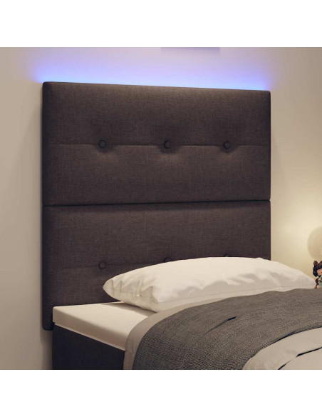 Testiera LED con testiera Marrone Scuro 90 cm Poliestere