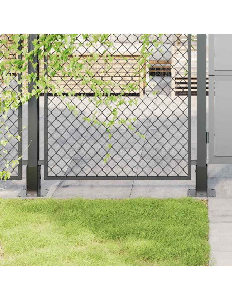 Basi per Pali Quadrati 4 pz 61x61 mm Acciaio Verniciato Polvere