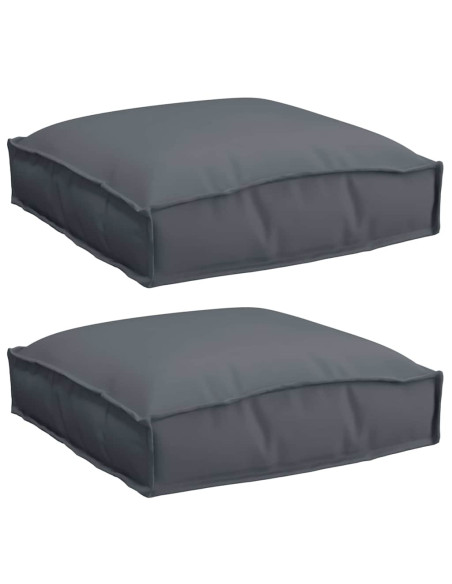 Cuscino 2 pcs Antracite 40 x 40 x 8 cm Tessuto Oxford