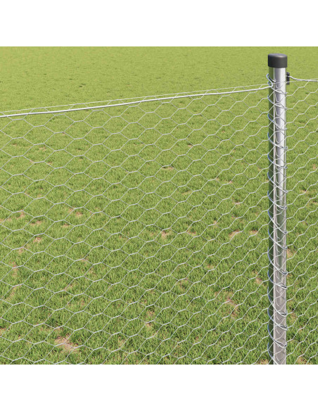 Recinzione Esagonale Argento 0,5 x 50 m Acciaio zincato