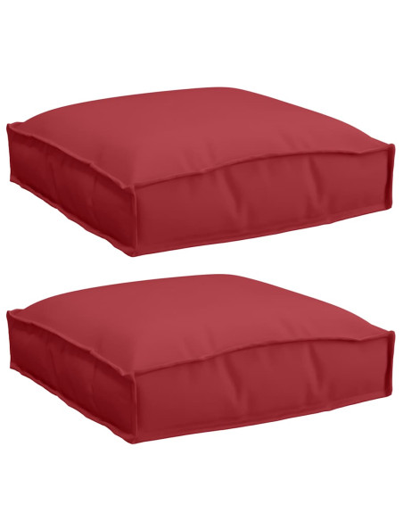 Cuscino 2 pcs Rosso Vino 40 x 40 x 8 cm Tessuto Oxford