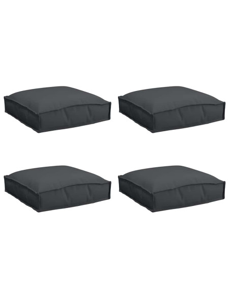 Cuscino 4 pcs Nero 40 x 40 x 8 cm Tessuto Oxford