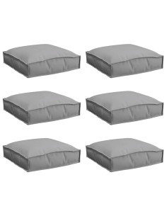 Cuscino 6 pcs Grigio 40 x 40 x 8 cm Tessuto Oxford 2