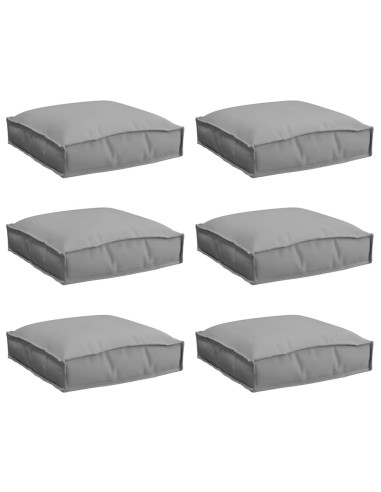 Cuscino 6 pcs Grigio 40 x 40 x 8 cm Tessuto Oxford