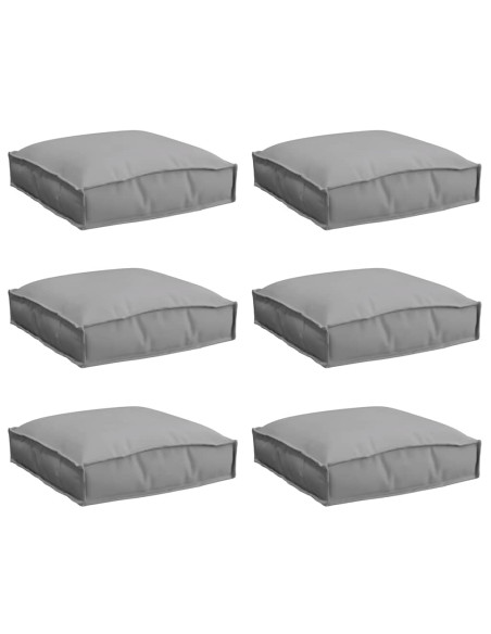 Cuscino 6 pcs Grigio 40 x 40 x 8 cm Tessuto Oxford