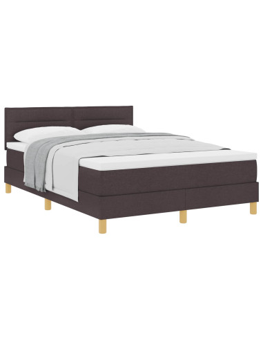 Letto a molle con cuscino Marrone Scuro 140 x 200 cm Tessuto