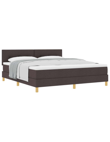 Letto a molle con materasso Marrone Scuro 180 x 200 cm Tessuto