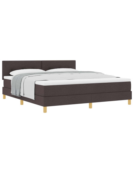 Letto a molle con materasso Marrone Scuro 180 x 200 cm Tessuto