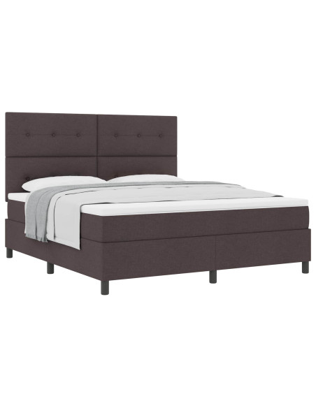 Letto a molle con materasso Marrone Scuro 180 x 200 cm Tessuto