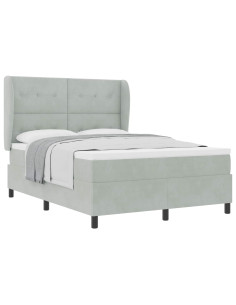 Letto a molle Grigio chiaro 200 x 160 cm Poliestere 2