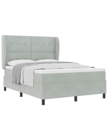 Letto a molle Grigio chiaro 200 x 160 cm Poliestere