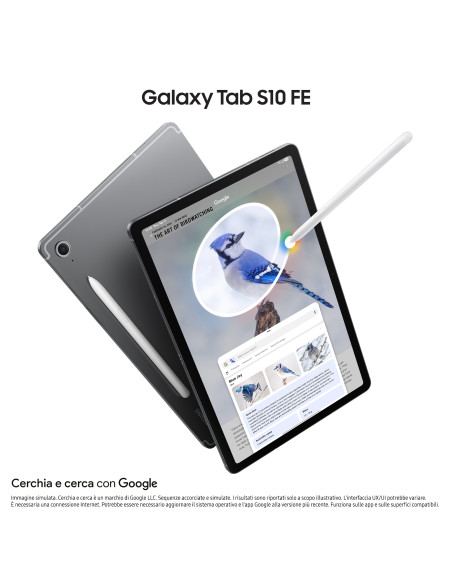 Samsung Galaxy Tab S10 FE, Android Tablet, Display 10.9" LCD, Wifi, RAM 8GB, 128GB, 8.000 mAh, S Pen, Android 15, IP68, Gray