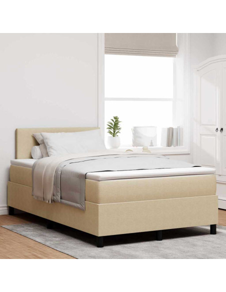 Letto a molle con testiera Grigio chiaro e bianco 120 x 200 cm