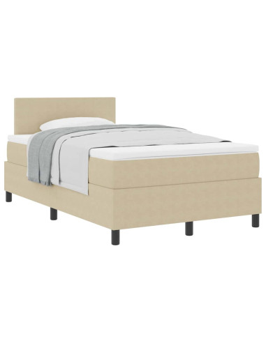 Letto a molle con testiera Grigio chiaro e bianco 120 x 200 cm