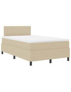 Letto a Sorgente LED Grigio chiaro e bianco 120 x 200 cm 2
