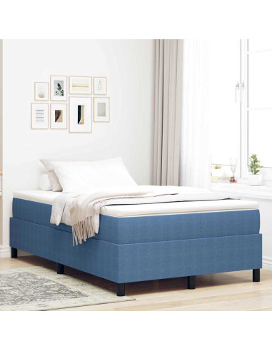 Letto a molle Blu e Bianco 120 x 190 cm Tessuto in Cords