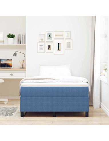 Letto a molle Blu e Bianco 120 x 190 cm Tessuto in Cords