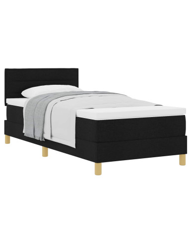 Letto a molle con materasso Nero 80 x 200 cm Tessuto