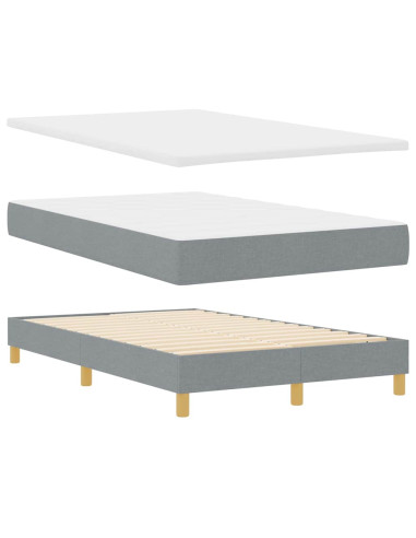 Letto a molle con materasso Grigio chiaro 120 x 190 cm Tessuto