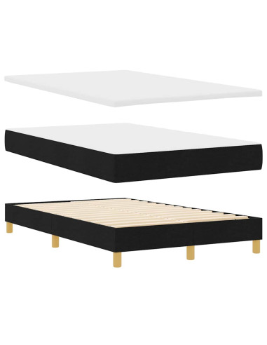 Letto a molle con materasso Nero 120 x 190 cm Tessuto